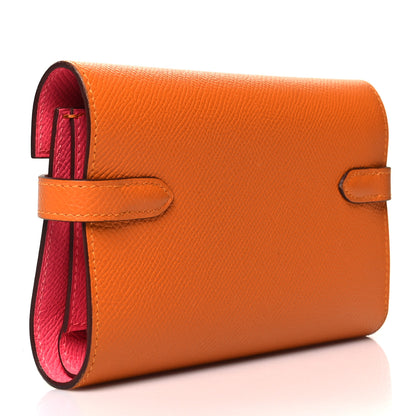 Hermes Epsom Verso Kelly Medium Wallet Abricot Rose Azalee 3 of 13