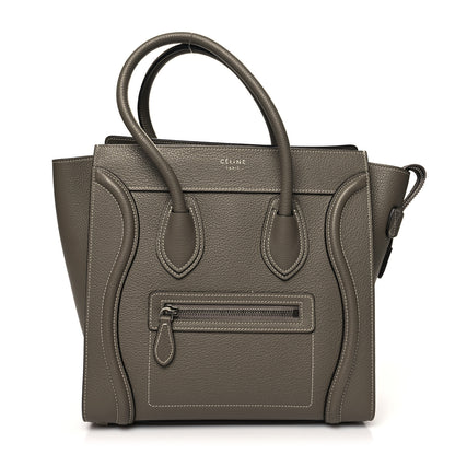 Celine Drummed Calfskin Micro Luggage Souris 1 of 11