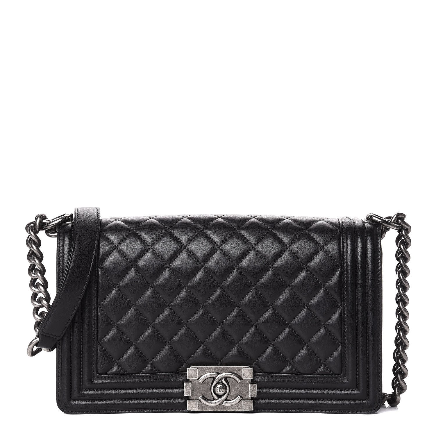 Chanel Lambskin Quilted Medium Boy Flap Black 1 of 11
