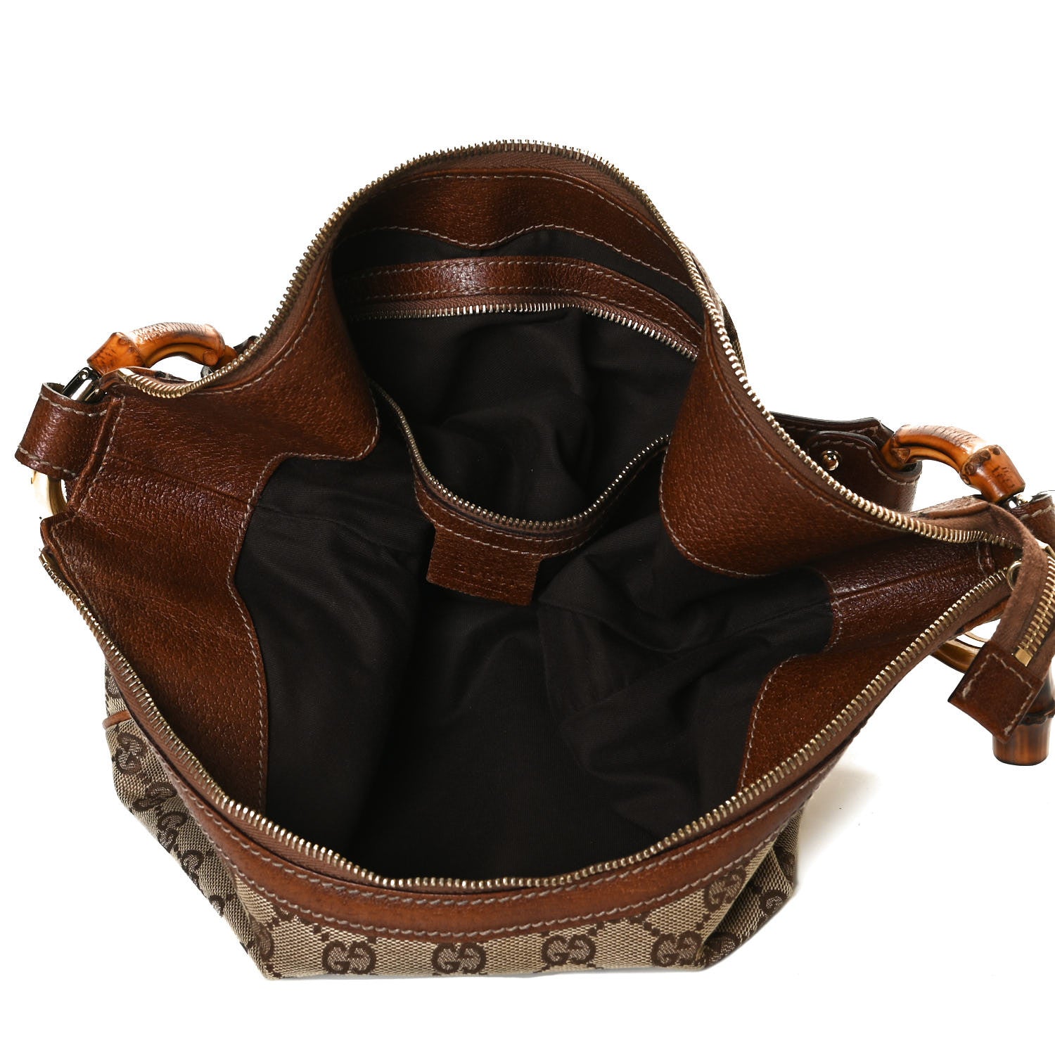 Gucci Monogram Bamboo Ring Hobo Brown 5 of 15