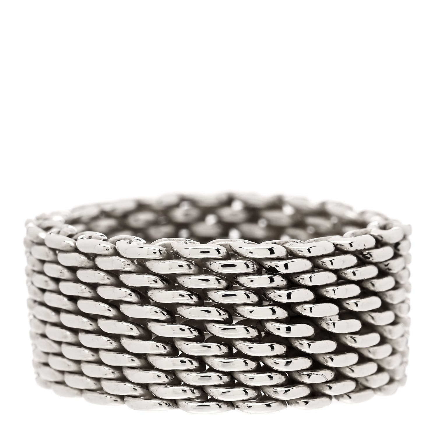 Tiffany Sterling Silver Somerset Mesh Ring 60 9 1 of 4