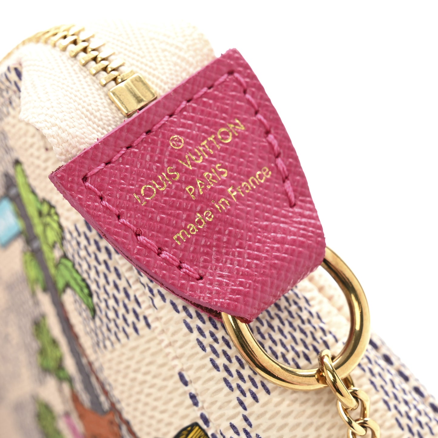 Damier Azur 2021 Christmas Animation Hollywood Mini Pochette Accessories Fuchsia