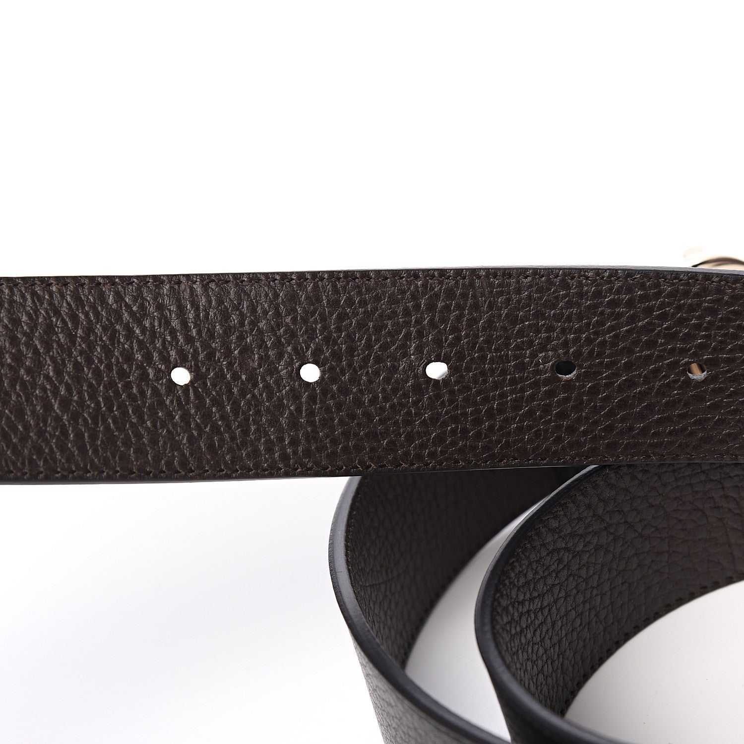 Gucci Dollar Calfskin 1973 Reversible Belt 90 36 Black Testa di Moro 3 of 5