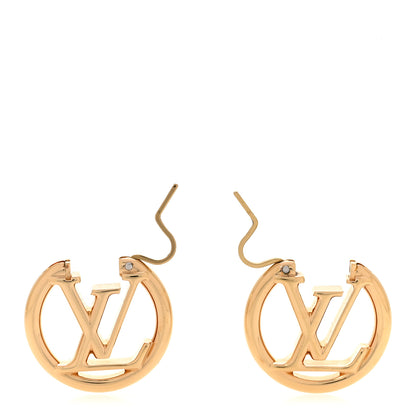 Louis Vuitton Metal Small Louise Hoop Earrings Gold 3 of 6