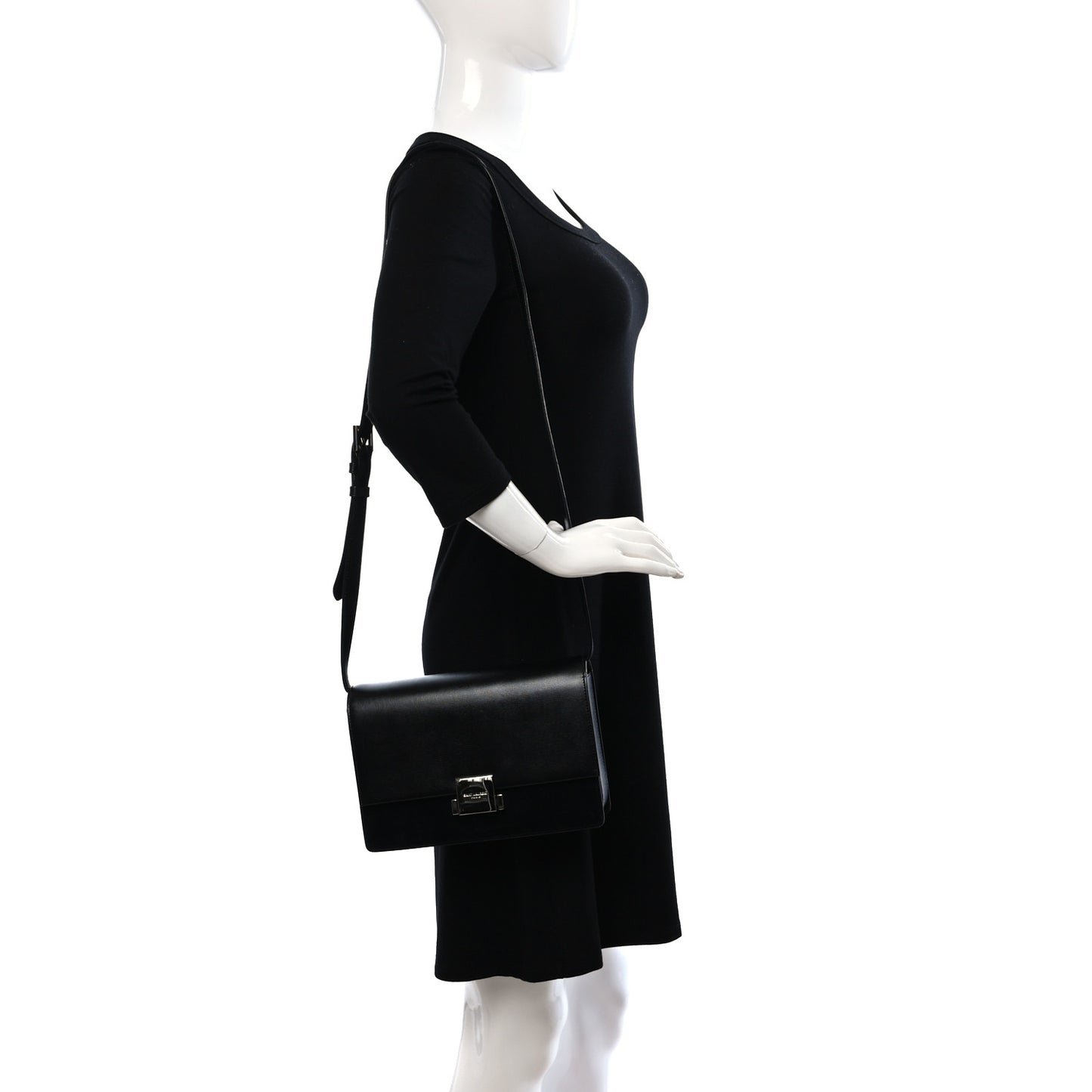 Smooth Calfskin Suede Medium Bellechasse Black