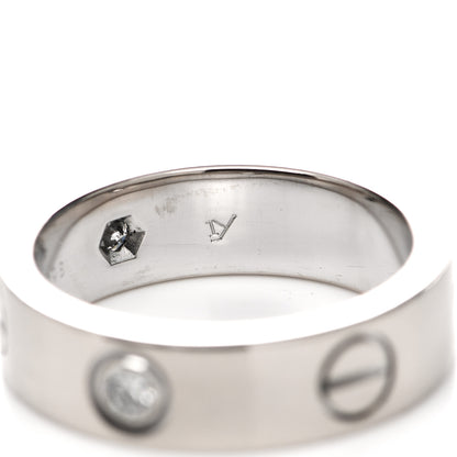 Cartier 18K White Gold 3 Diamond 5.5mm LOVE Ring 52 6 6 of 6