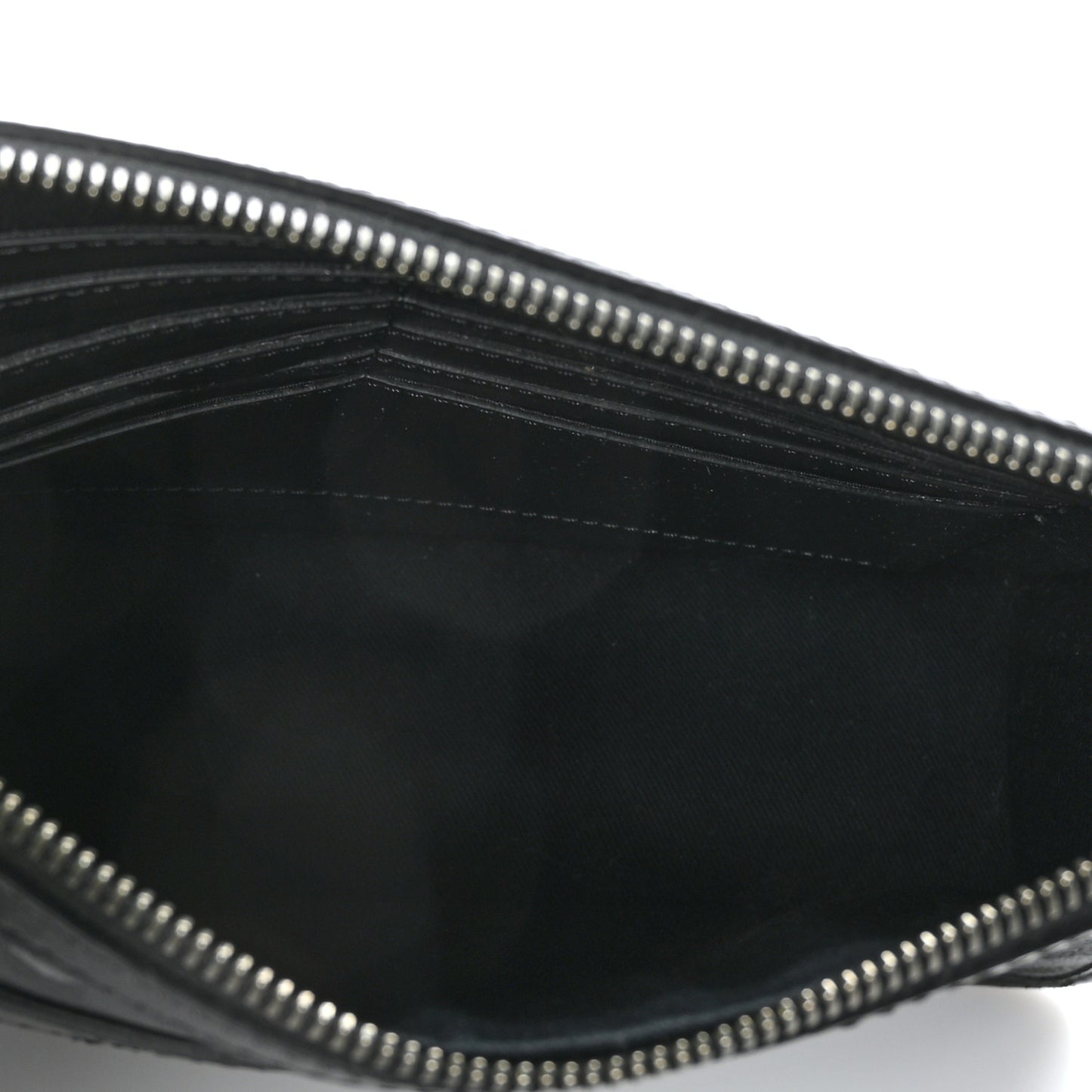 Coated Canvas Large La Greca Signature Pouch Black Grey