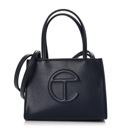 Telfar Vegan Leather Small Shopping Bag Navy 1 of 8