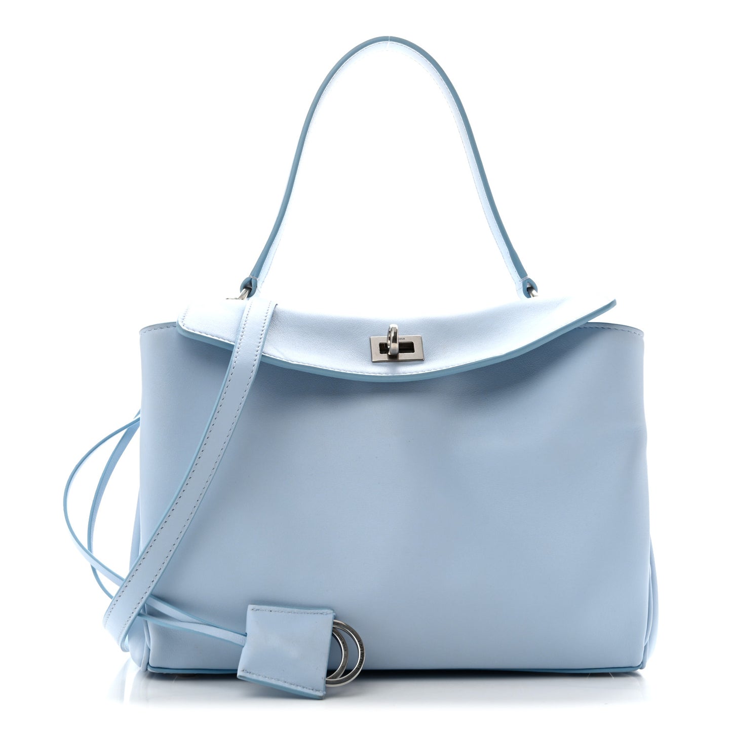 Natural Smooth Calfskin Small Rodeo Top Handle Handbag Cloudy Blue