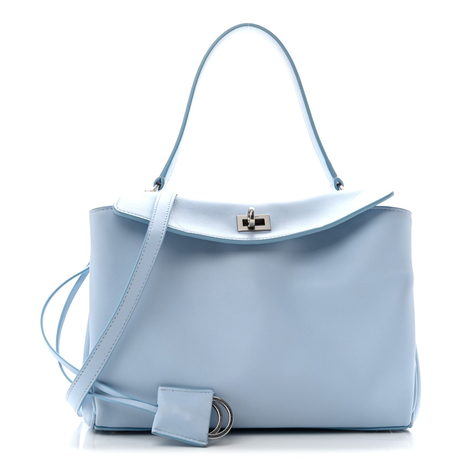 Balenciaga Natural Smooth Calfskin Small Rodeo Top Handle Handbag Cloudy Blue 1 of 14