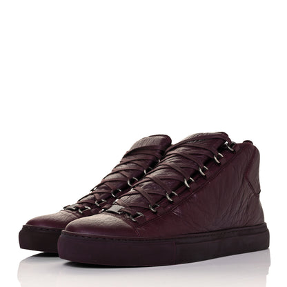 Balenciaga Agneau Arena Opaque Womens High Top Sneakers 42 Rouge Bourgogne 3 of 9