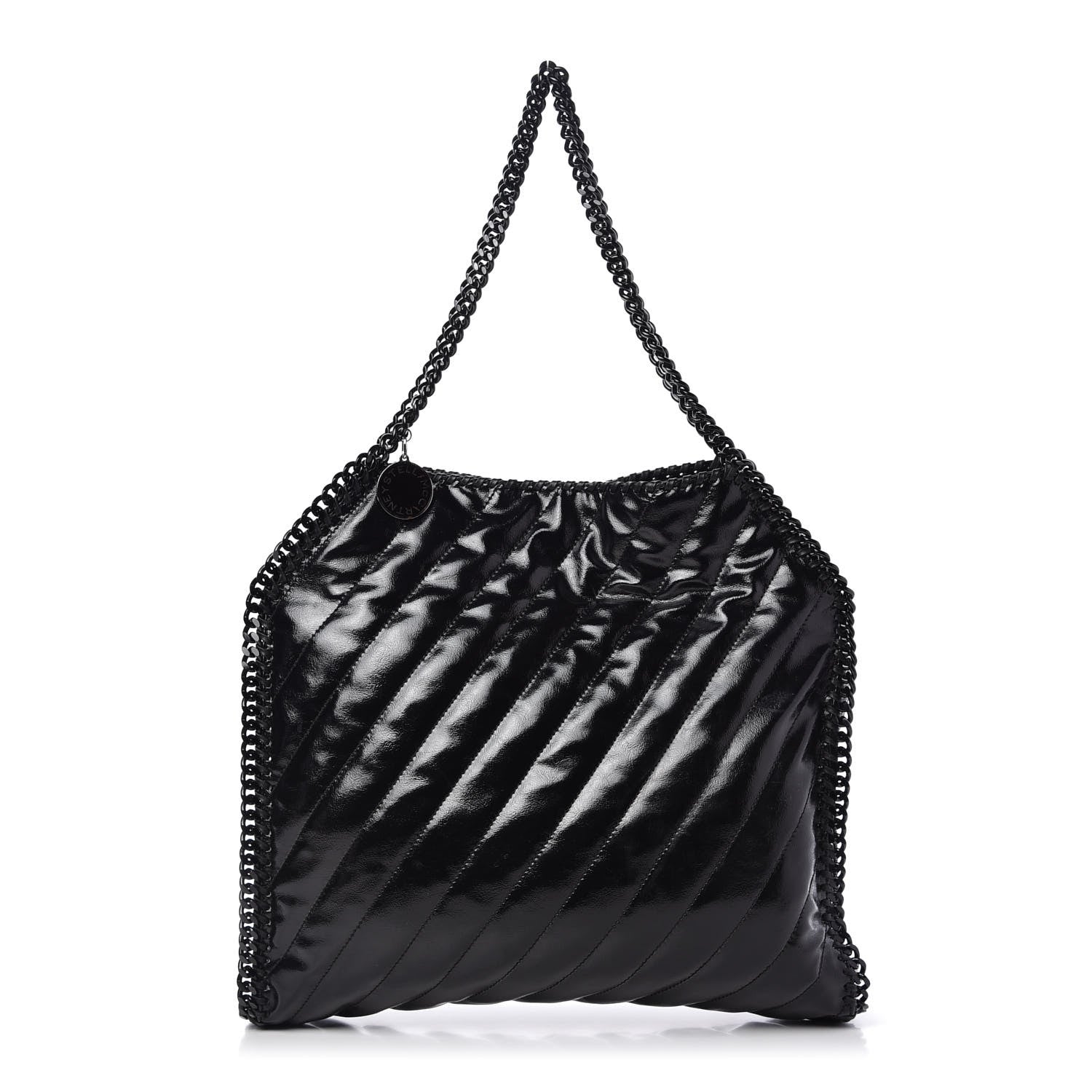 Stella McCartney Patent Eco Alter Nappa Quilted Small Falabella Tote Black 1 of 9