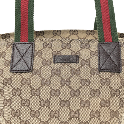 Gucci GG Monogram Small Web Handle Bucket Tote Dark Brown 8 of 10