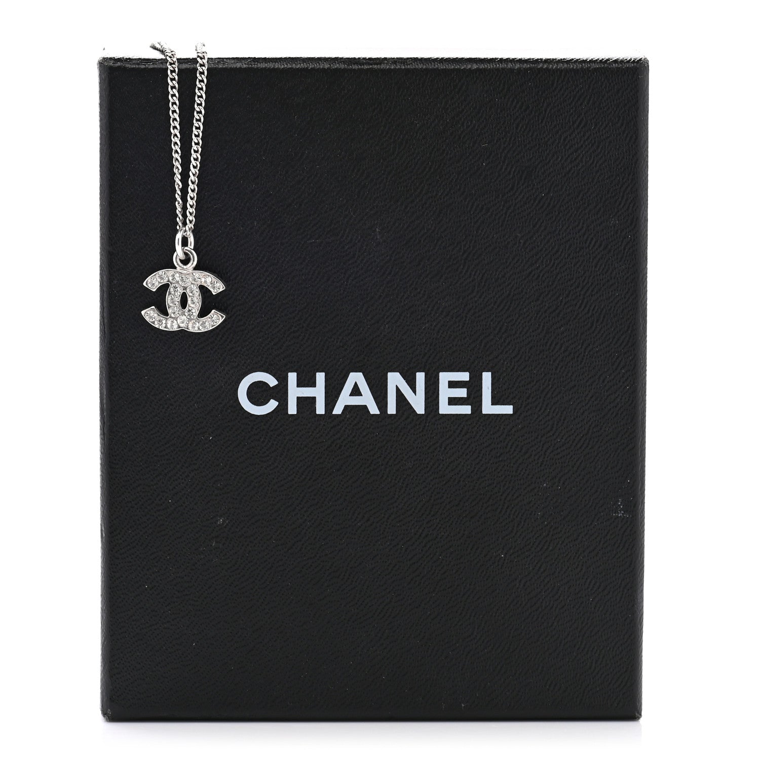 Chanel Crystal Timeless CC Necklace Silver 7 of 7