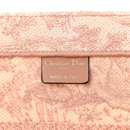 Christian Dior Canvas Toile De Jouy Embroidered Medium Book Tote Pink 6 of 12