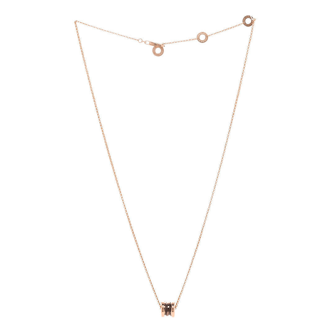 Bulgari 18K Rose Gold Cermet Small B.Zero1 Pendant Necklace 3 of 5