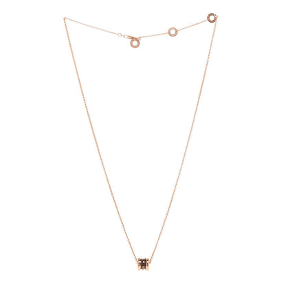 Bulgari 18K Rose Gold Cermet Small B.Zero1 Pendant Necklace 3 of 5