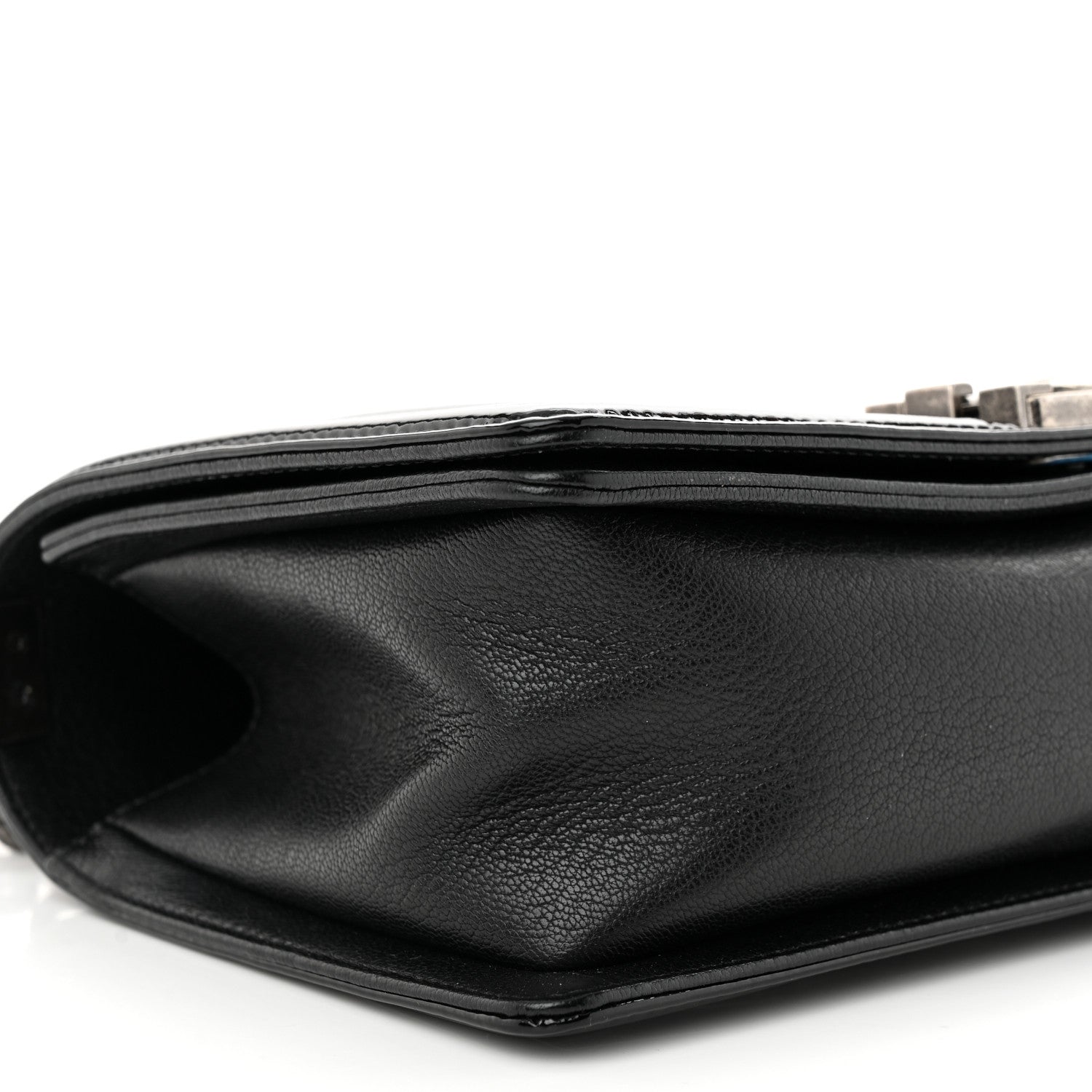 Chanel Goatskin Quilted Patent Medium Duo Boy Flap Black 9 of 12