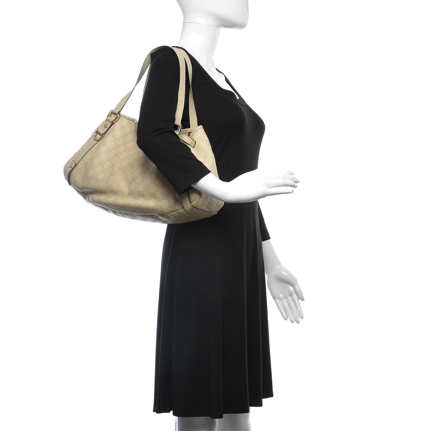 Gucci Guccissima Medium Abbey Shoulder Bag Off White 2 of 7