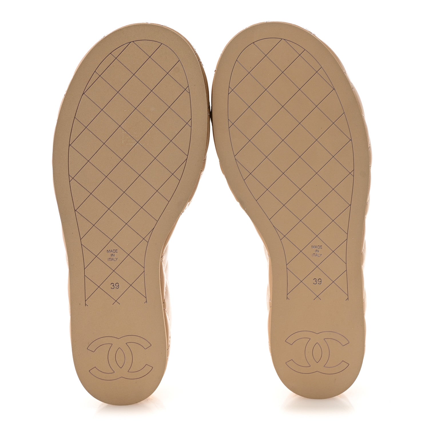 Chanel Lambskin Quilted Camelia CC Wedge Sandal Mules 39 Beige 6 of 10