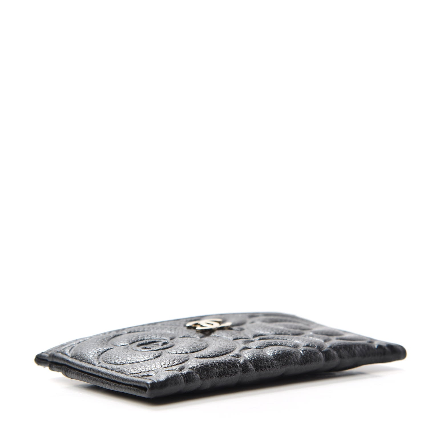 Chanel Caviar Camellia Embossed Card Holder Black 4 of 7