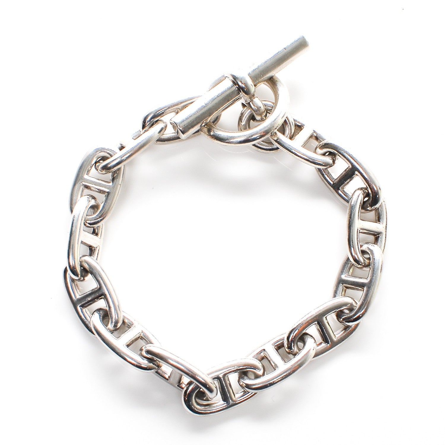Hermes Sterling Silver GM Chaine d'Ancre Bracelet 14 1 of 6