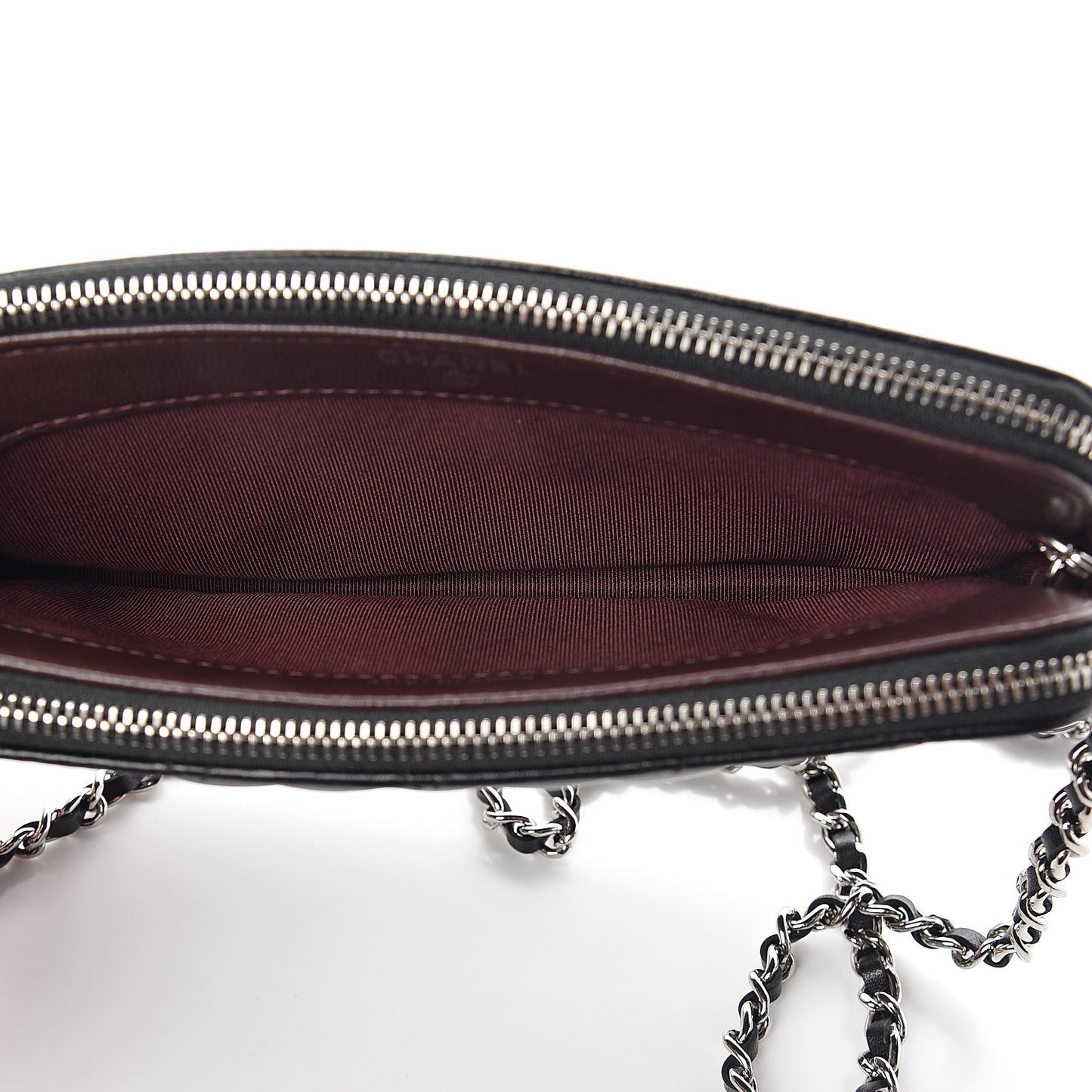 Lambskin Quilted Small Clutch With Chain Black