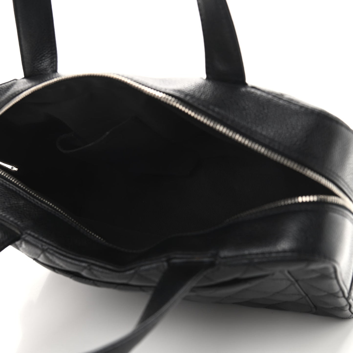 Caviar Quilted Bowler Black
