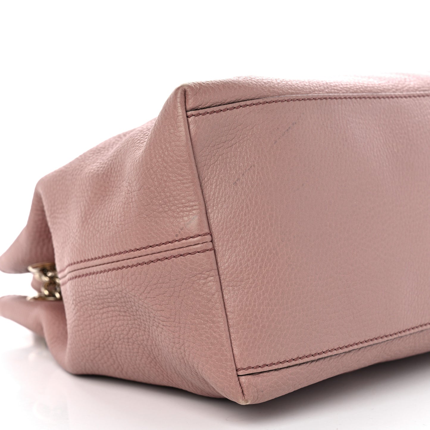 Pebbled Calfskin Medium Soho Chain Shoulder Bag Dark Cipria