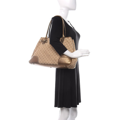 Gucci Monogram Large Princy Tote Gold 2 of 11