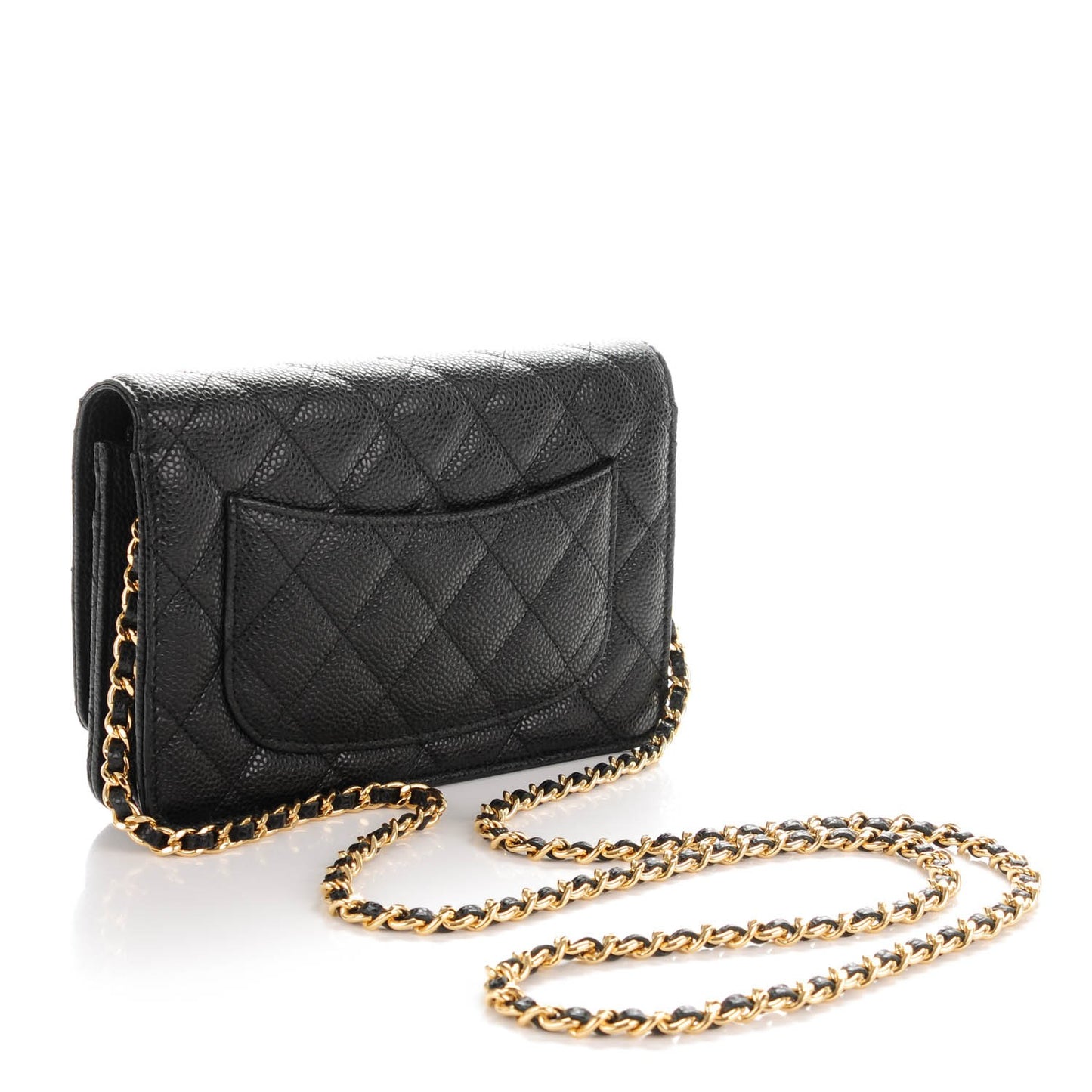 Caviar Quilted Wallet On Chain WOC Black