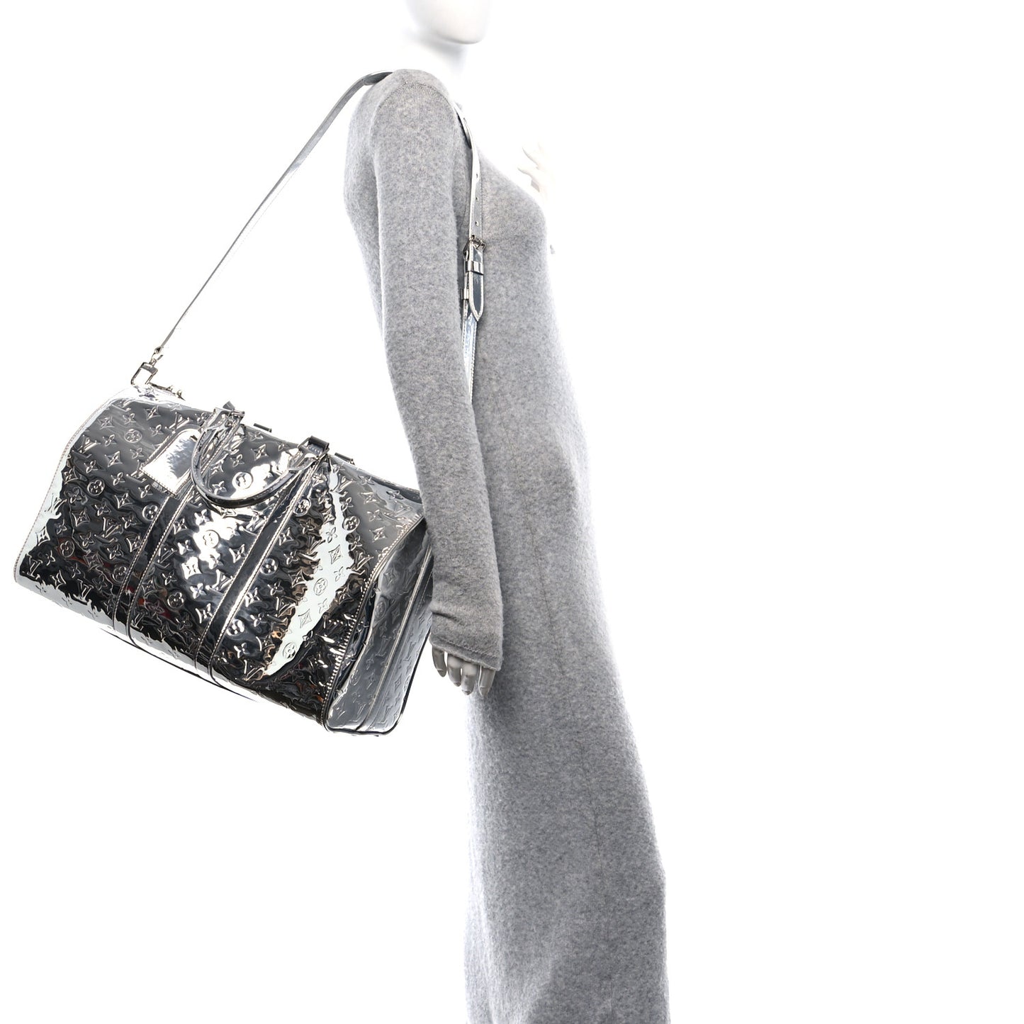 Monogram Mirror Keepall Bandouliere 45 Silver