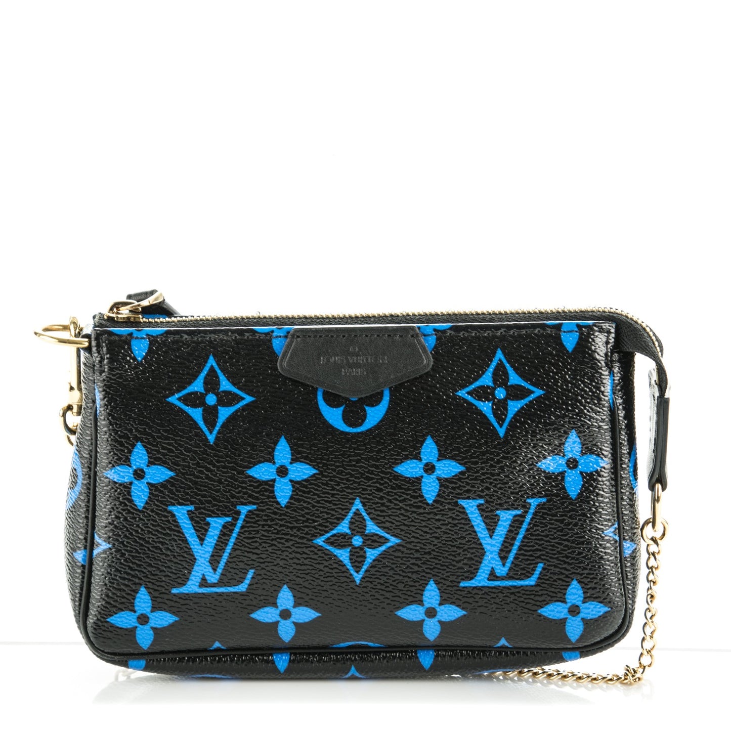 Colored Monogram Mini Pochette Accessories Blue Black