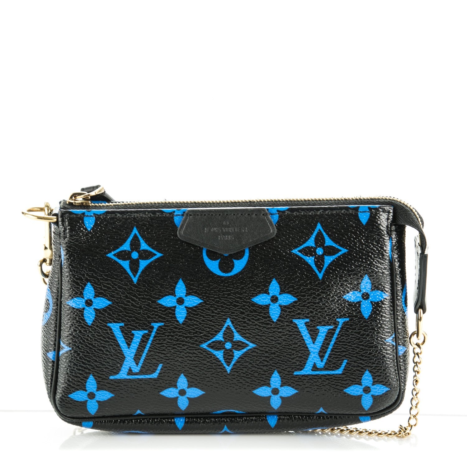 Louis Vuitton Colored Monogram Mini Pochette Accessories Blue Black 1 of 7