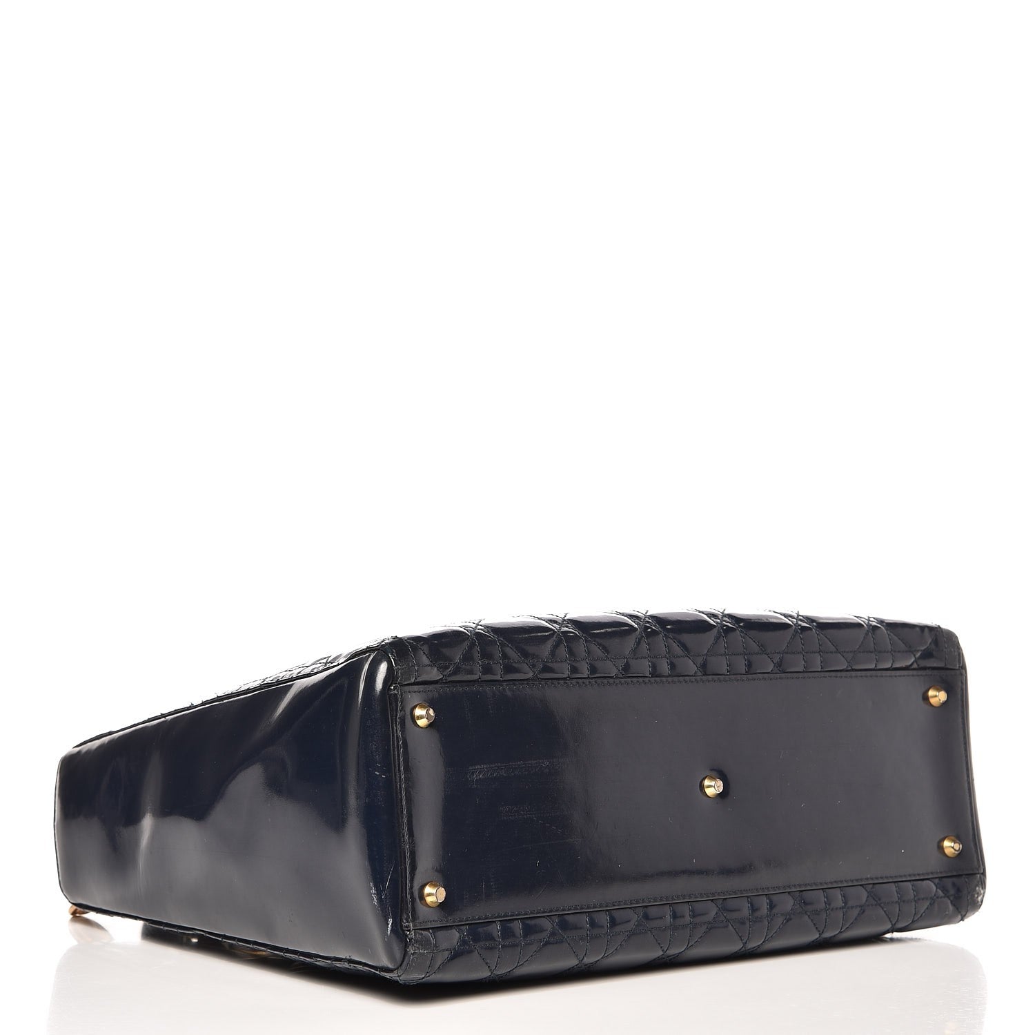 Christian Dior Patent Cannage Large Lady Dior Navy Blue 4 of 14