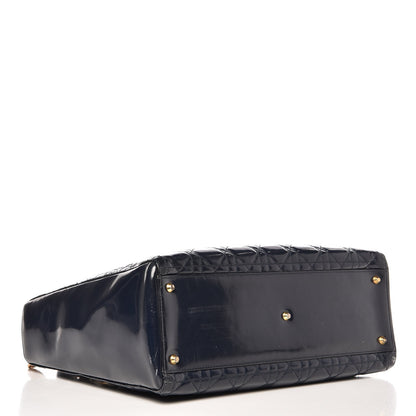 Christian Dior Patent Cannage Large Lady Dior Navy Blue 4 of 14