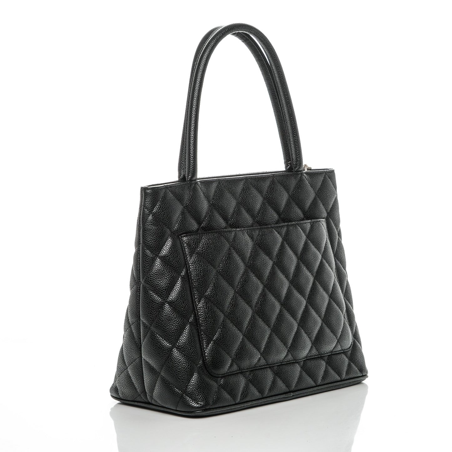 Caviar Quilted Medallion Tote Black