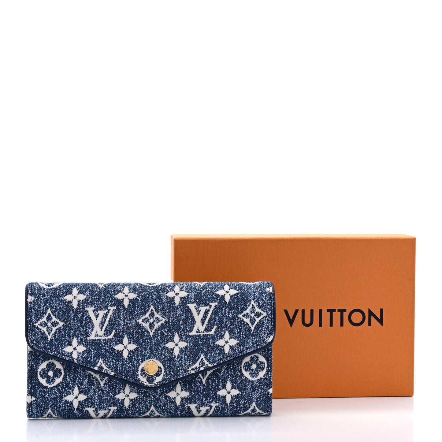 Monogram Jacquard Denim Sarah Wallet Bleu