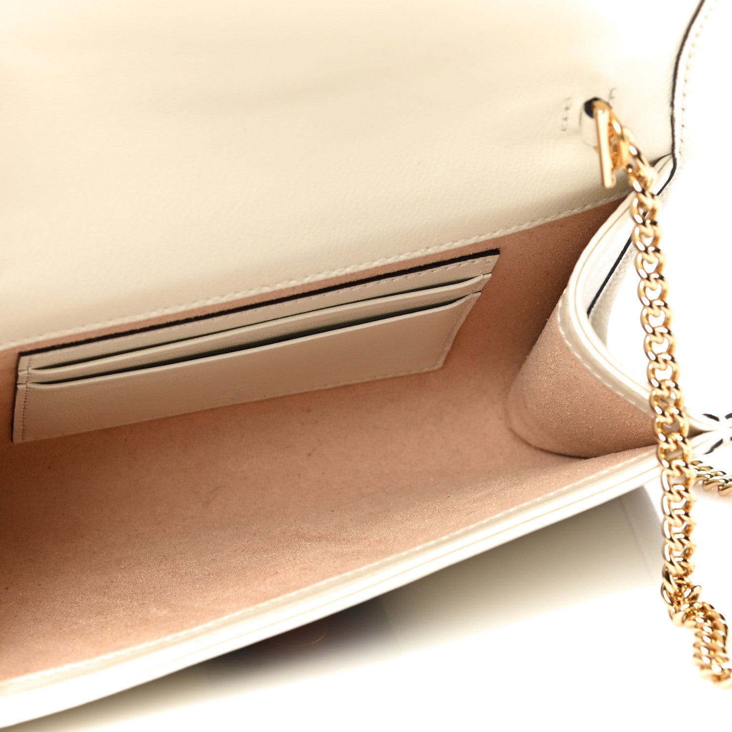 Gucci Textured Calfskin Web Mini Rajah Slim Flap Shoulder Bag Mystic White 5 of 12