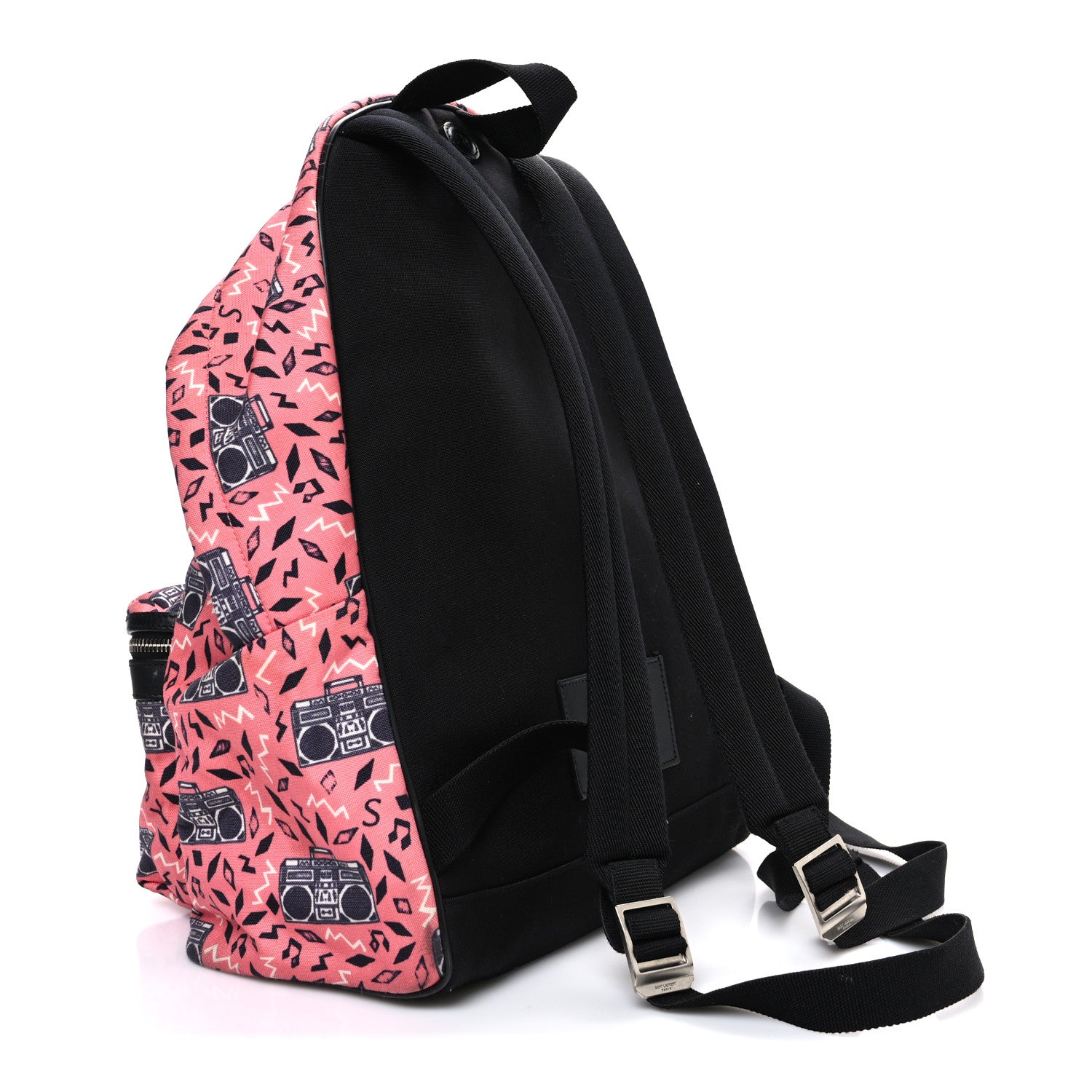 Saint Laurent Canvas Radio Print City Backpack Pink 2 of 9