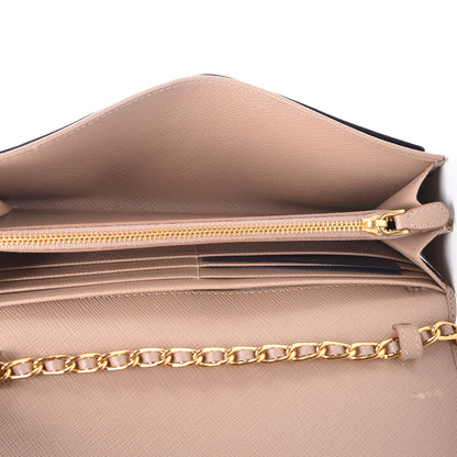 Prada Saffiano Metal Oro Chain Wallet Cammeo 5 of 14