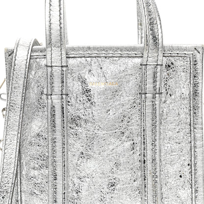 Balenciaga Metallic Calfskin XXS Bazar Shopper Tote Silver Hardware 8 of 10
