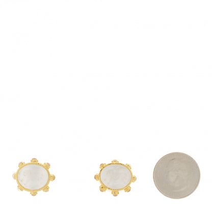 Elizabeth Locke 19K Yellow Gold Venetian Glass Moonstone Clip On Earrings 2 of 4