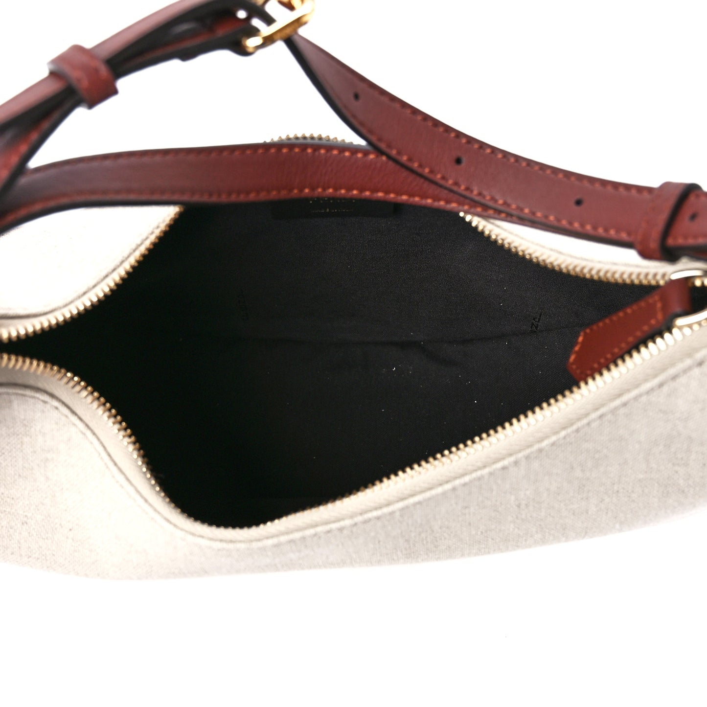 Canvas Vitello Grace Small Fendigraphy Hobo Bag Grezzo Ghianda