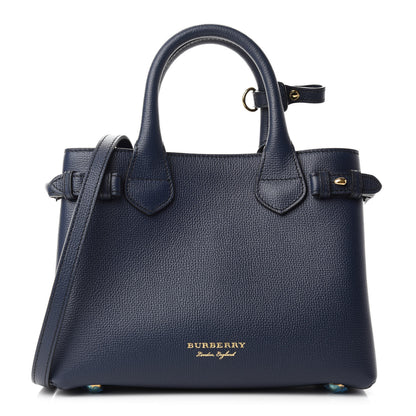 Burberry Grainy Calfskin House Check Baby Banner Tote Ink Blue 1 of 11