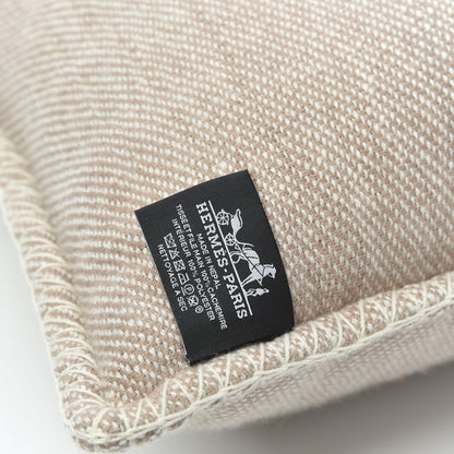 Hermes Wool Cashmere Avalon Facade Pillow Sable Ecru 3 of 3
