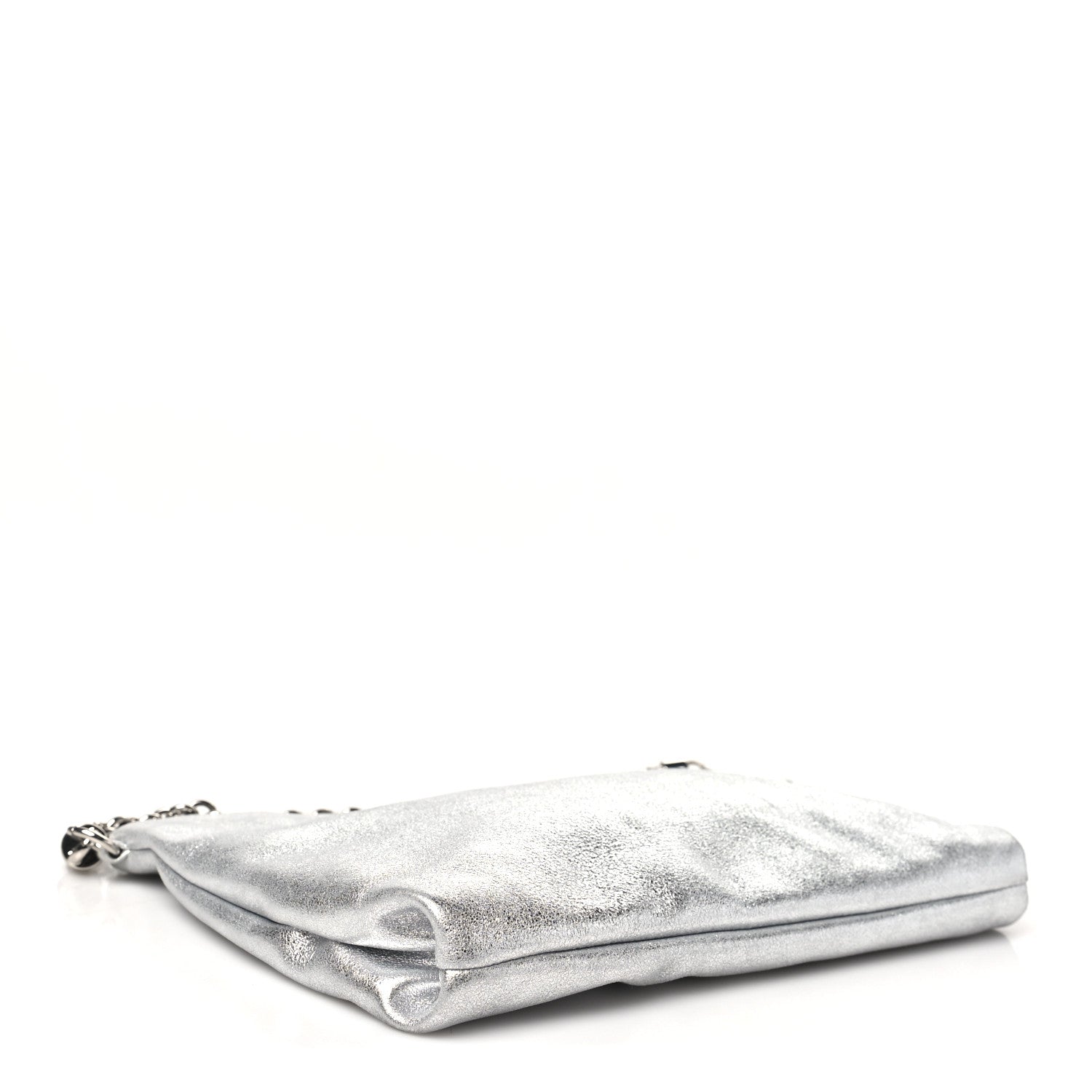 Jimmy Choo Metallic Goatskin Callie Mea Tassel Shoulder Bag Silver 3 of 10