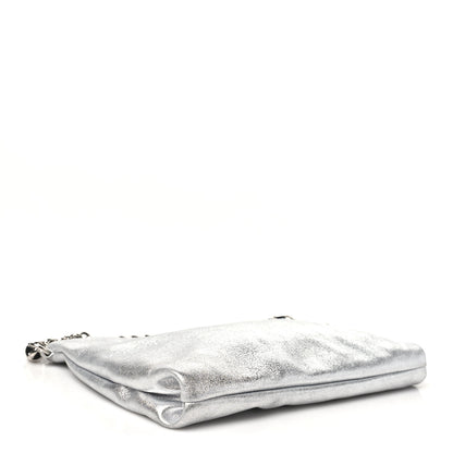 Jimmy Choo Metallic Goatskin Callie Mea Tassel Shoulder Bag Silver 3 of 10