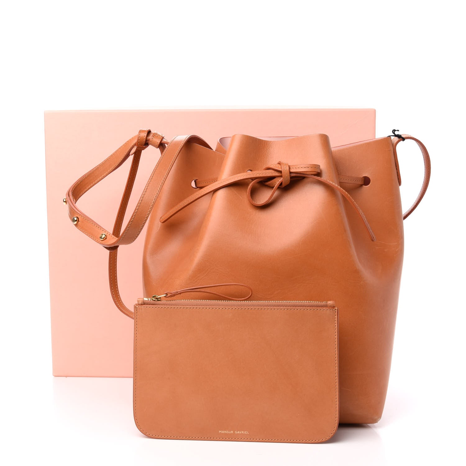 Mansur Gavriel Calfskin Bucket Bag Cammello Rosa 13 of 13