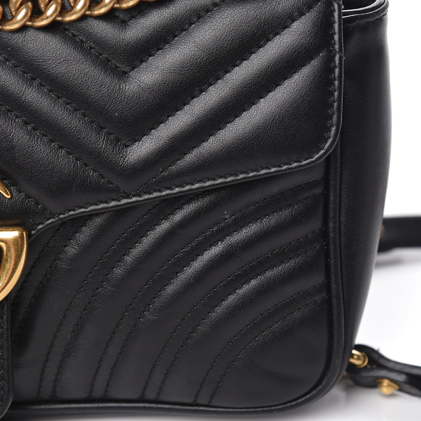 Calfskin Matelasse Small GG Marmont Shoulder Bag Black